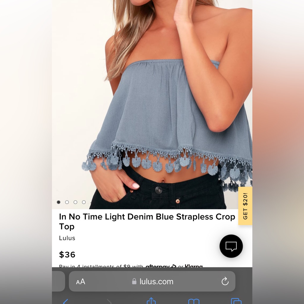 Lulus Strapless Crop